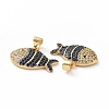 Brass Micro Pave Clear Cubic Zirconia Pendants ZIRC-F135-02G-01-3