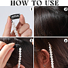 4Pcs 4 Styles Plastic Pearl with Iron Hair Clips OHAR-GF0001-36-6