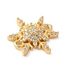 Brass Micro Pave Cubic Zirconia Connector Charms KK-U053-06G-2