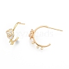 Brass Enamel Stud Earring Findings KK-N216-536-2