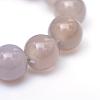 Round Natural Grey Agate Bead Strands G-R345-8mm-07-4