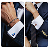 2 Pairs 2 Styles Brass Resin Cufflinks FIND-GA0008-58-5