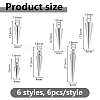 36Pcs 6 Styles 201/304 Stainless Steel Pendants STAS-DC0017-32-2