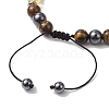 Natural Toger Eye Braided Bead Bracelets for Women Men BJEW-JB11138-02-4