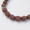 Natural Lava Rock & Wenge Wood Beads & Coconut Stretch Bracelets BJEW-I241-03E-2
