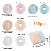 800Pcs 4 Colors Transparent Acrylic Beads FACR-TA0001-03-9