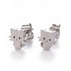 Tarnish Resistant 304 Stainless Steel Kitten Stud Earrings X-EJEW-F227-08P-1