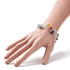 Natural & Synthetic Mixed Gemstone Round Beaded Triple Loop Wrap Bangle for Women BJEW-TA00224-4