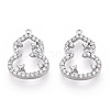 Rhodium Plated 925 Sterling Silver Micro Pave Cubic Zirconia Charms STER-T004-14P-2