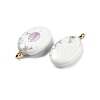 Natural Howlite & Cubic Zirconia Pendants G-Z076-01G-07-2