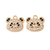 Brass Micro Pave Black Cubic Zirconia Charms CU-CBAEC99-18G-1