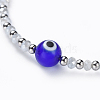 Evil Eye Lampwork Bead Bracelets BJEW-JB04396-03-2