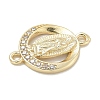 Rack Plating Brass Micro Pave Clear Cubic Zirconia Religion Virgin Mary Connector Charms KK-L224-094G-07-2