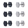 6Pcs 2 Colors Blank Hexagon Stainless Steel Ear False Plugs EJEW-FI0003-31-1