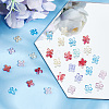 180Pcs 6 Colors Transparent Spray Painted Glass Beads GLAA-HY0001-25-4