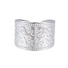 Non-Tarnish 304 Stainless Steel Snake Pattern Open Cuff Ring RJEW-S405-257P-2