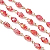 Oval Glass Beaded Link Chains AJEW-JB01471-02-4