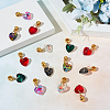 30Pcs 6 Color Glass Pendant PALLOY-GO00009-4