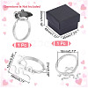 Anti-Tarnish 1Pc Rhodium Plated 925 Sterling Silver Open Cuff Ring Findings FIND-NB0004-90-2