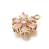 Christmas Brass Micro Pave Cubic Zirconia Charms X-KK-M318-35G-02-2