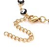 Enamel Heart with Evil Eye Link Chains Bracelet BJEW-P271-06G-04-3