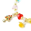 Transparent Glass Butterfly & Imitation Pearl Beaded Stretch Bracelets BJEW-JB10727-3