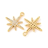 Brass Micro Pave Clear Cubic Zirconia Pendants KK-U017-10B-G-2