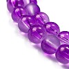 Frosted Transparent Glass Bead Strands GLAA-P065-6mm-15-4