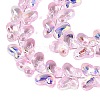 Baking Paint Electroplate Transparent Glass Beads Strands EGLA-Q136-03A-09-3