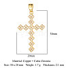 Brass Micro Pave Clear Cubic Zirconia Pendants ZIRC-OY008-01G-2