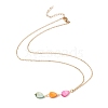 Natural Shell Teardrop Pendant Necklace with 304 Stainless Steel Chains for Women NJEW-C016-12G-2