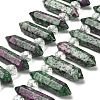 Natural Ruby in Zoisite Double Terminated Point Beads Strands G-H069-A08-01-1