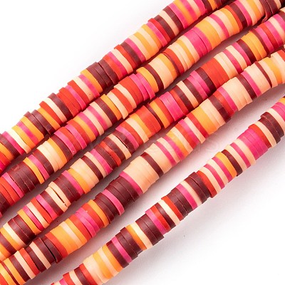 Handmade Polymer Clay Beads Strands CLAY-R089-6mm-T02B-20-1
