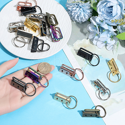 20Pcs 8 Colors Iron Keychain Clasp Findings IFIN-SP0001-66-1