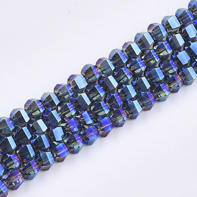 Electroplate Glass Beads Strands X-EGLA-S176-07B-B01-1