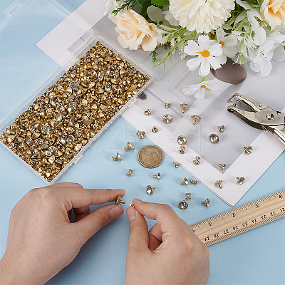 280 Sets 7 Styles Iron & Brass Double Cap Rivets KK-FG0001-19G-1