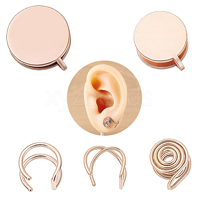 16Pcs 4 Styles 304 Stainless Steel Cuff Earrings EJEW-HS0001-37-1