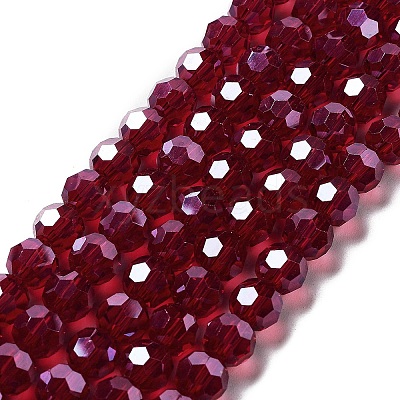 Electroplate Transparent Glass Beads Strands LS-EGLA-A035-T8mm-A02-1