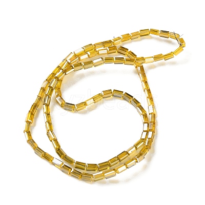 Electroplate Transparent Glass Beads Strands Pearl Luster Plated EGLA-H106-01A-PL03-1