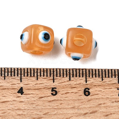 Resin Evil Eye European Beads RESI-A021-14-1