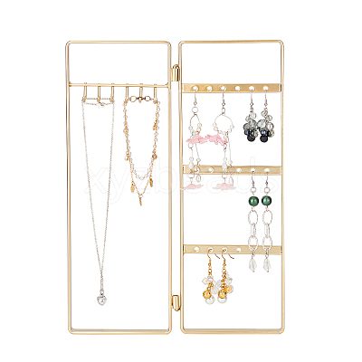 Iron Jewelry Display Folding Screen Stands with 2 Folding Panels EDIS-WH0029-83B-1