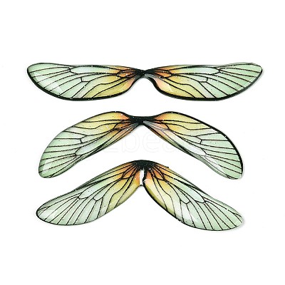 3Pcs Transparent Epoxy Resin Butterfly Wings Cabochons RESI-N045-11A-1