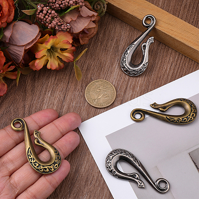 4Pcs 2 Colors Alloy S-Hook Clasps FIND-CP0003-48-1