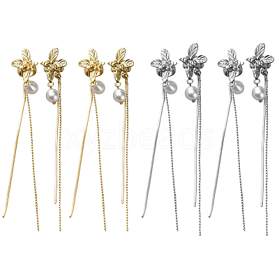 4Pairs 2 Colors Iron & Alloy Cuff Earrings EJEW-HY0001-15-1