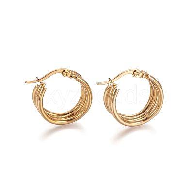 304 Stainless Steel Geometric Hoop Earrings STAS-D171-28G-1