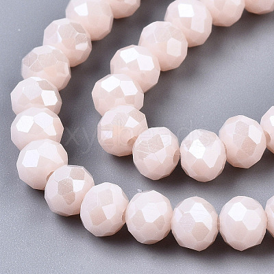 Electroplate Glass Beads Strands EGLA-A034-P10mm-A08-1