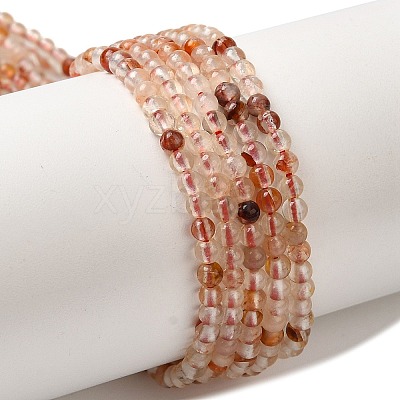 Natural Red Hematoid Quartz/Ferruginous Quartz Beads Strands G-B090-A10-02-1