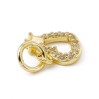 Brass Micro Pave Clear Cubic Zirconia Charms ZIRC-F132-38G-1