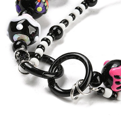 Hand Painted Acrylic with Enamel Beads MACR-K354-34-1