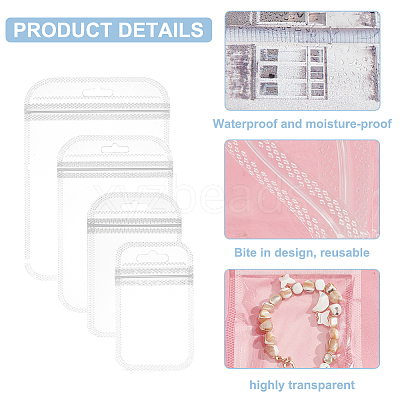 160Pcs 4 Styles Transparent Plastic Resealable Packaging Bags OPP-BC0001-12-1